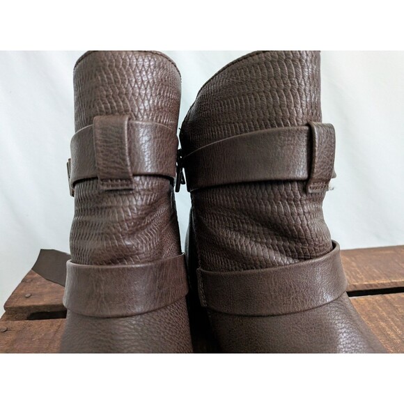 Croft and Barrow Ankle Boots Womens 10 Tower Brown Ortholite Inserts Buckles Zip - Picture 9 of 15